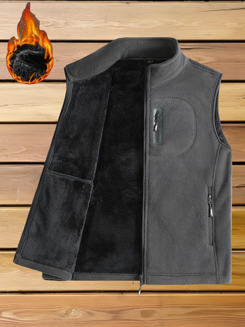 Gilet casual da uomo in pile per autunno e inverno, spesso e caldo