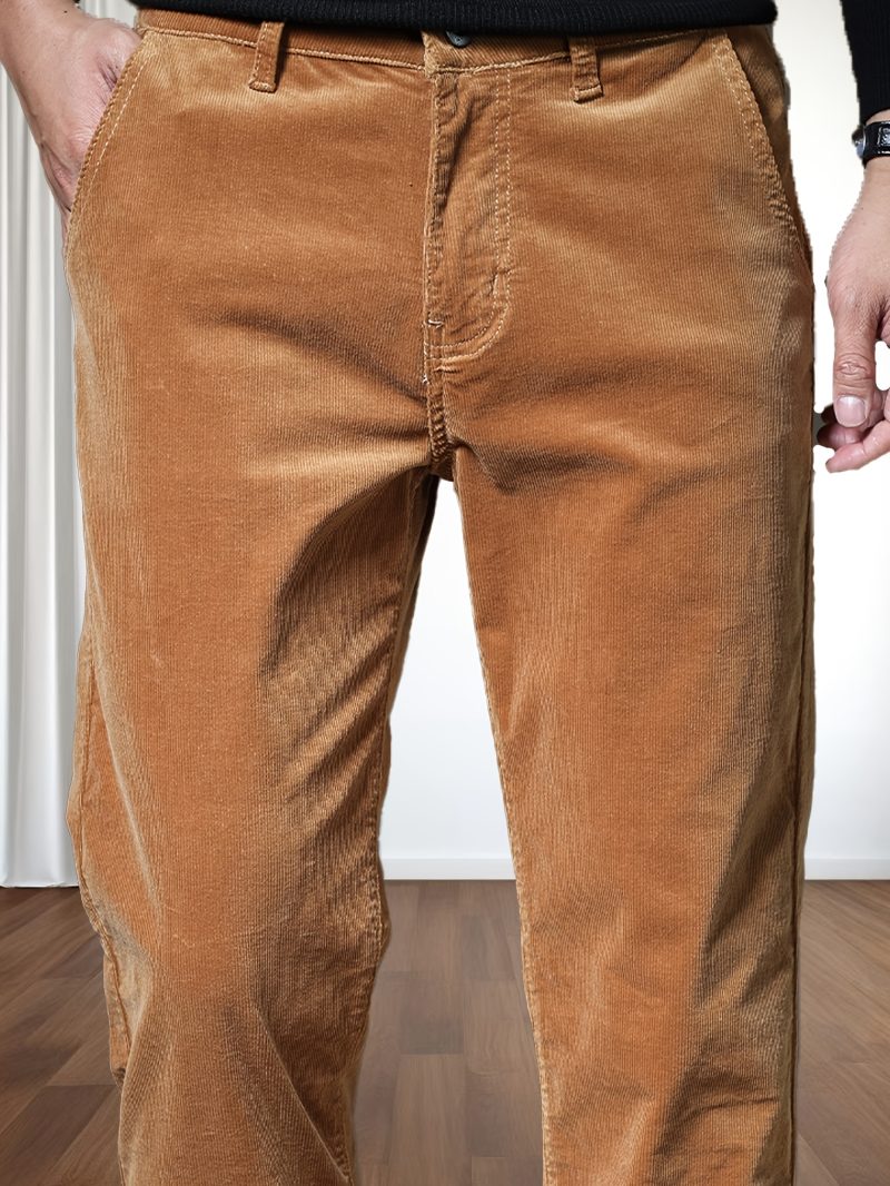Pantaloni da uomo in velluto a coste a gamba dritta