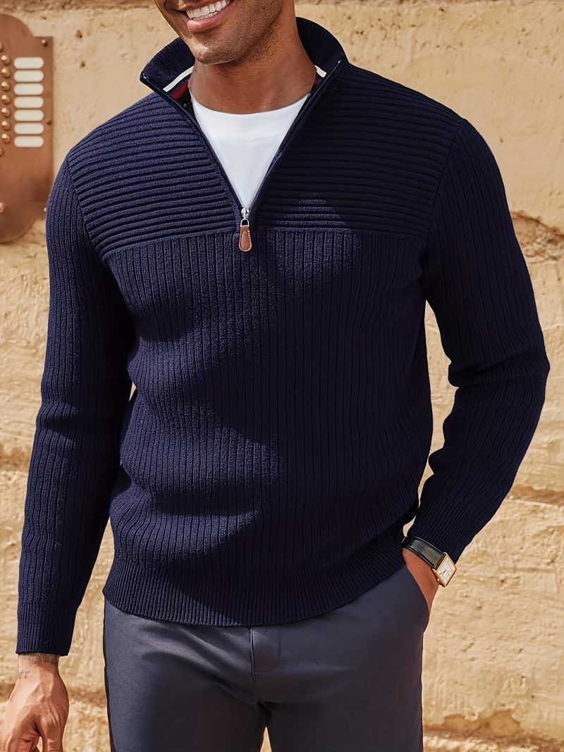 Maglione con Zip Uomo Autunno Inverno Pullover con Zip Ling Jiu Jiu Seleziona