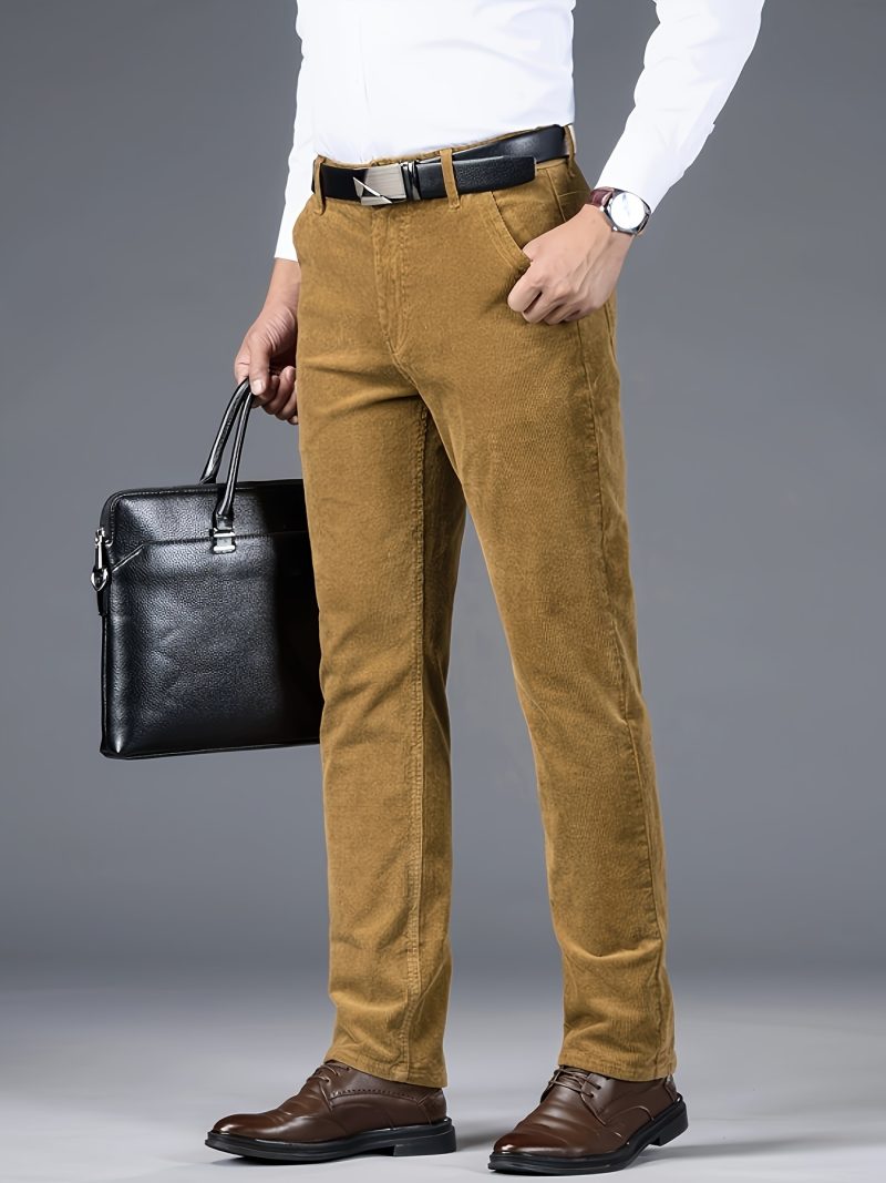 Pantaloni casual da uomo in velluto a coste per tutte le stagioni