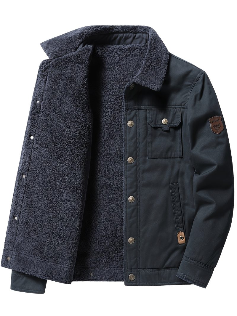 Cappotto in Cotone Pesante Multitasche, Antivento e Caldo