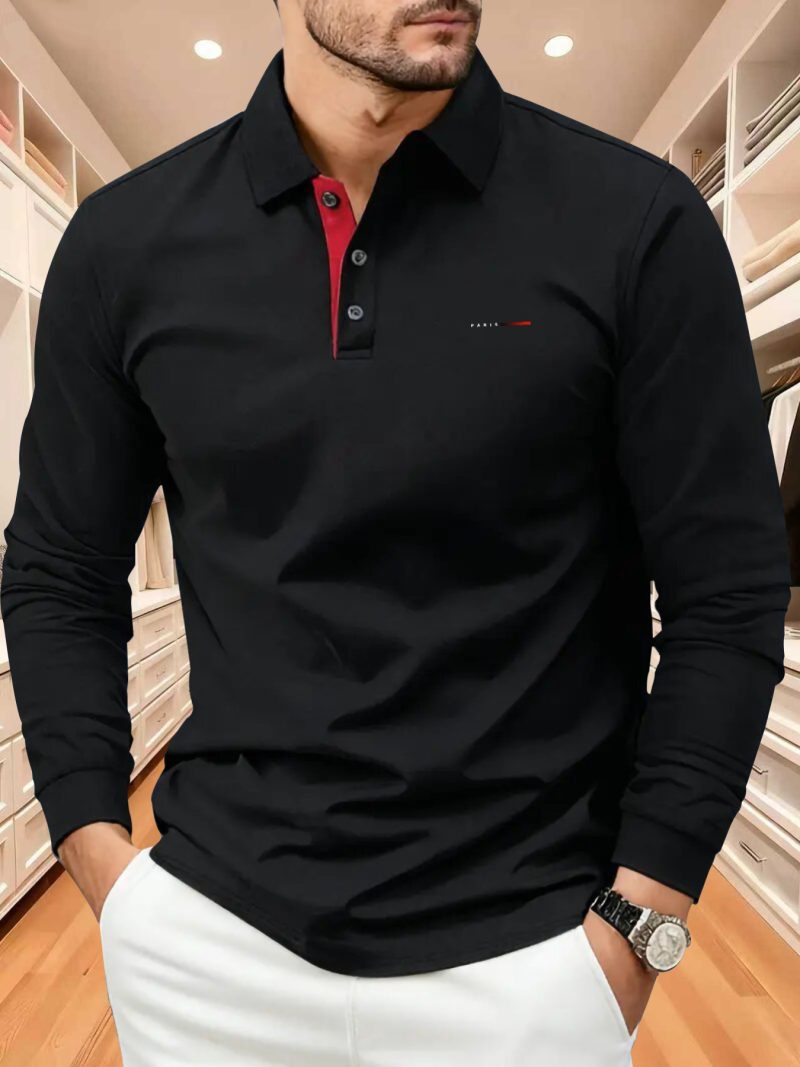 Polo a Maniche Lunghe Uomo Premium Righe Colorate,