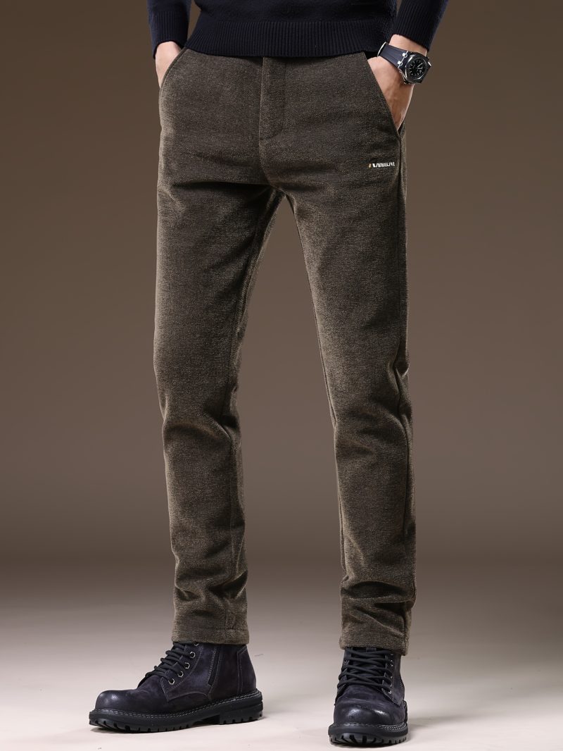 Pantaloni da uomo slim-fit tinta unita business casual