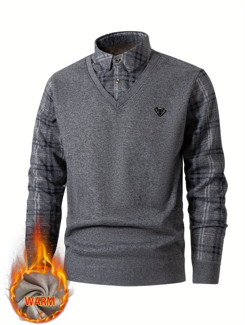 Polo da uomo autunno/inverno foderata in pile con colletto