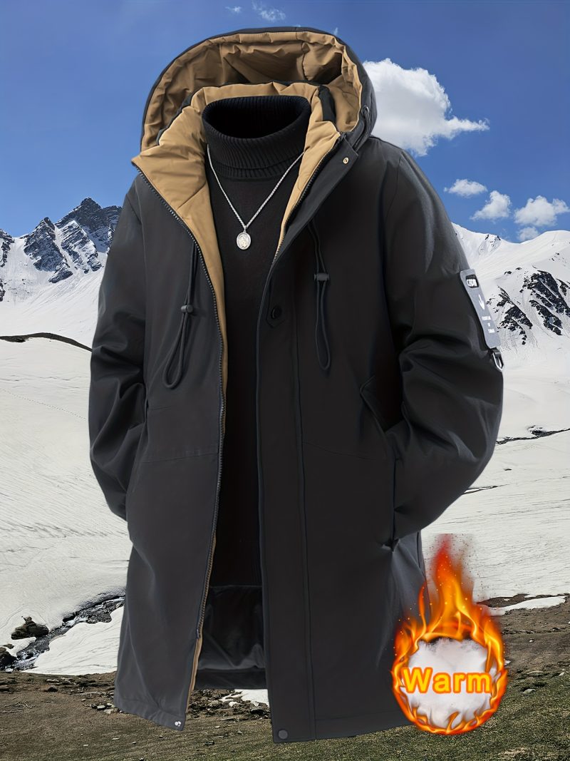 Giacca Invernale Uomo Resistente al Freddo con Cappuccio e Tasche