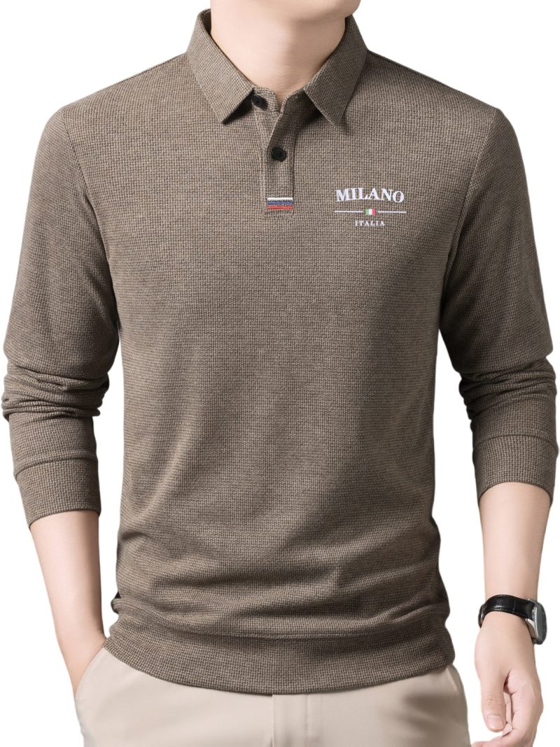 Polo Manica Lunga con Colletto -Logo sul Petto (Marca/Iniziali),