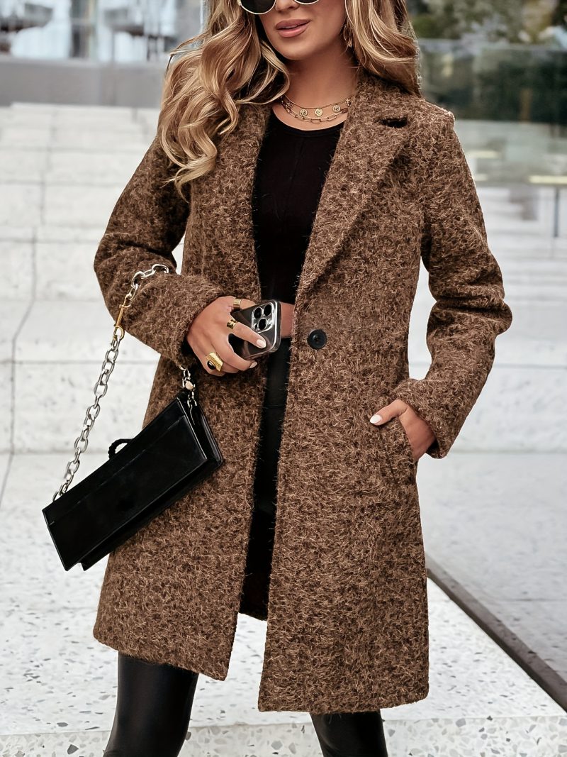 Giacca Elegante Minimalista Vintage a Maniche Lunghe con Colletto