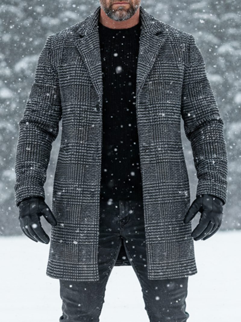 Cappotto da invernale spesso e caldo a pois a scacchi