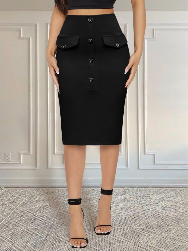 Gonna lungo stile minimalista europeo elegante e raffinato, ideale per il lavoro