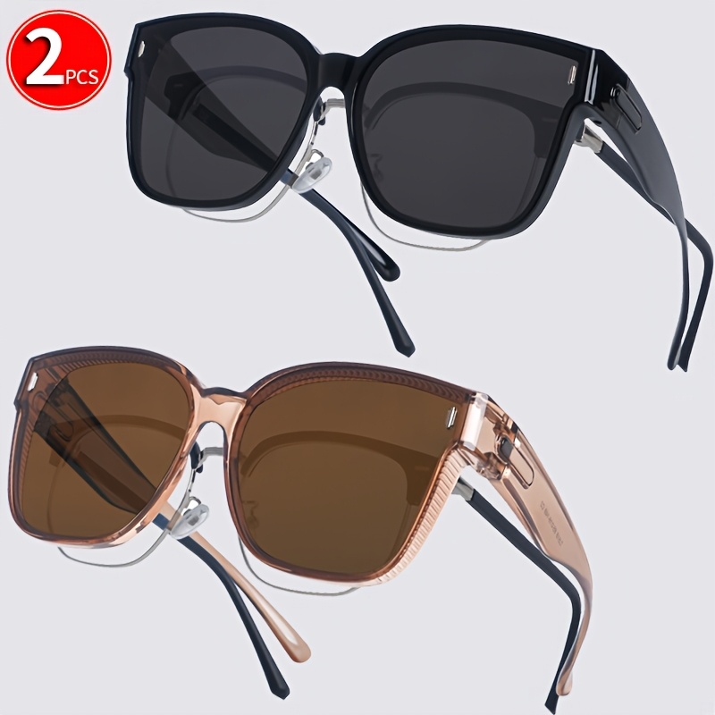 Set di 2 occhiali vintage oversize con montatura quadrata