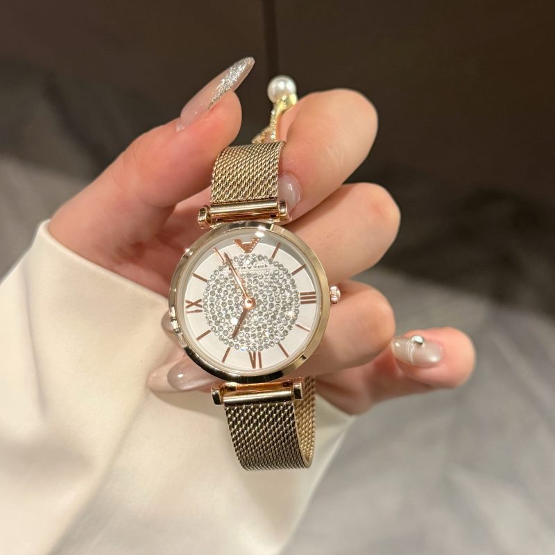 Orologio da donna con strass e cinturino milanese