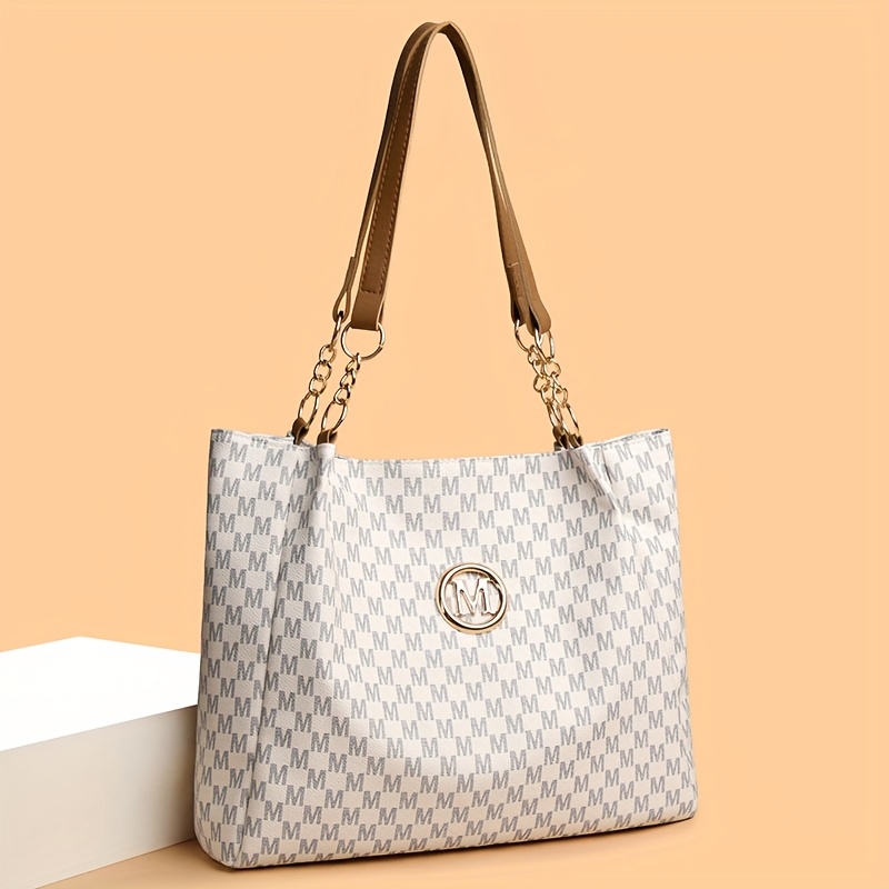 Borsa a spalla da donna in stile retrò alla moda con stampa di lettere,