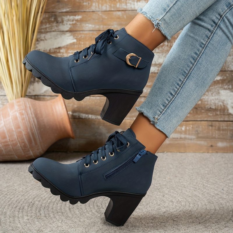 Stivali alla caviglia casual alla moda da donna - Adatti da abbinare