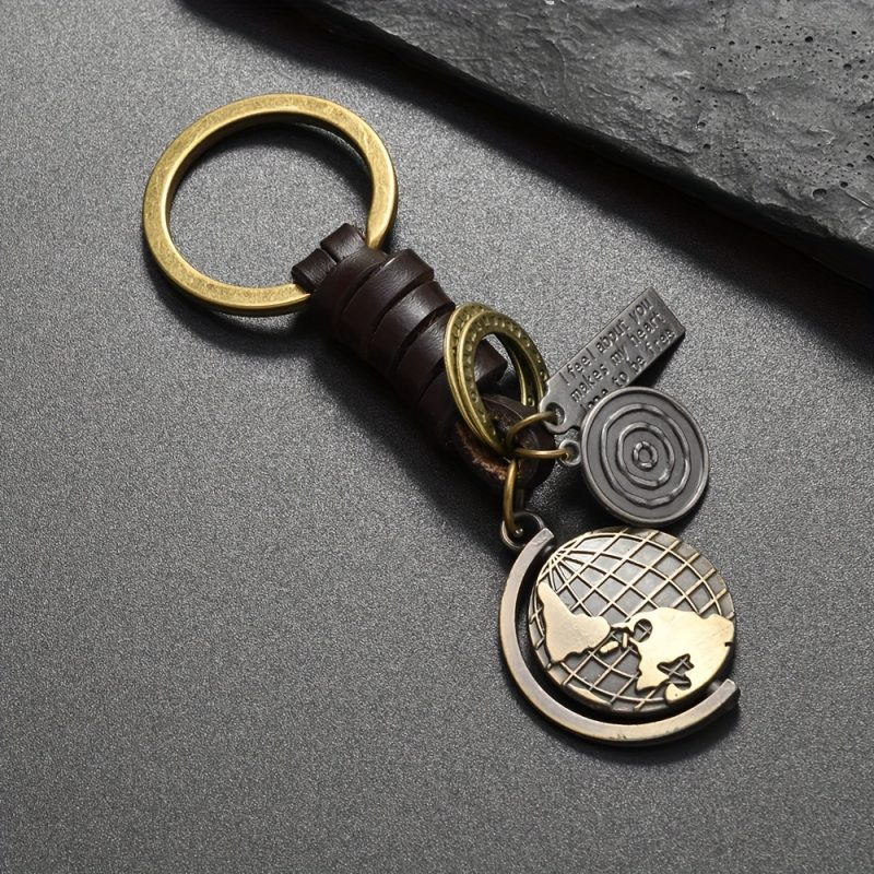 Portachiavi creativi fatti a mano in tessuto retrò a forma di terra, design europeo e nuovo, popolari