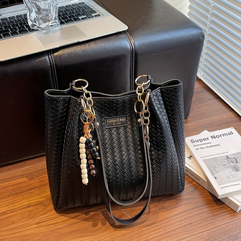 Borsa Tote Vintage Donna Grande con Tracolla Rimovibile e Chiusura a Zip