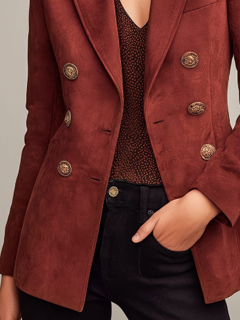 Giacca vintage stile francese doppiopetto, elegante giacca a linea H