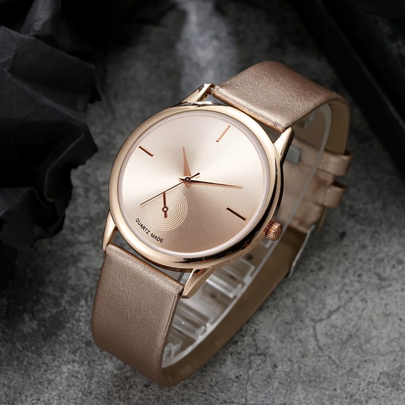 Orologio + Braccialetto da Polso Elegante e alla Moda per Donna, Quadrante Rotondo,