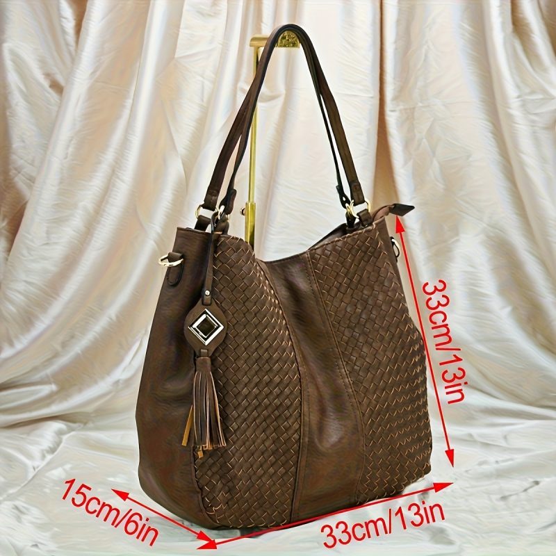 Borsa a Mano Intrecciata con Tessitura Intrecciata