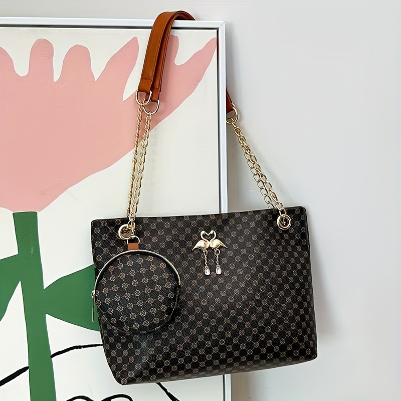 Borse tote ricamate, set di borse casual da donna, con un design a due pezzi