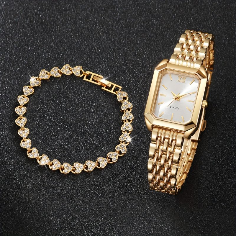 Orologi da donna casual minimalisti e alla moda, con design quadrato e bracciale elegante,