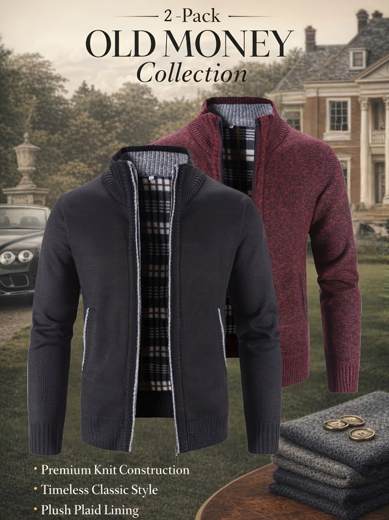 Set da 2 pezzi di cardigan lavorati a maglia, realizzati in tessuto lavorato a maglia