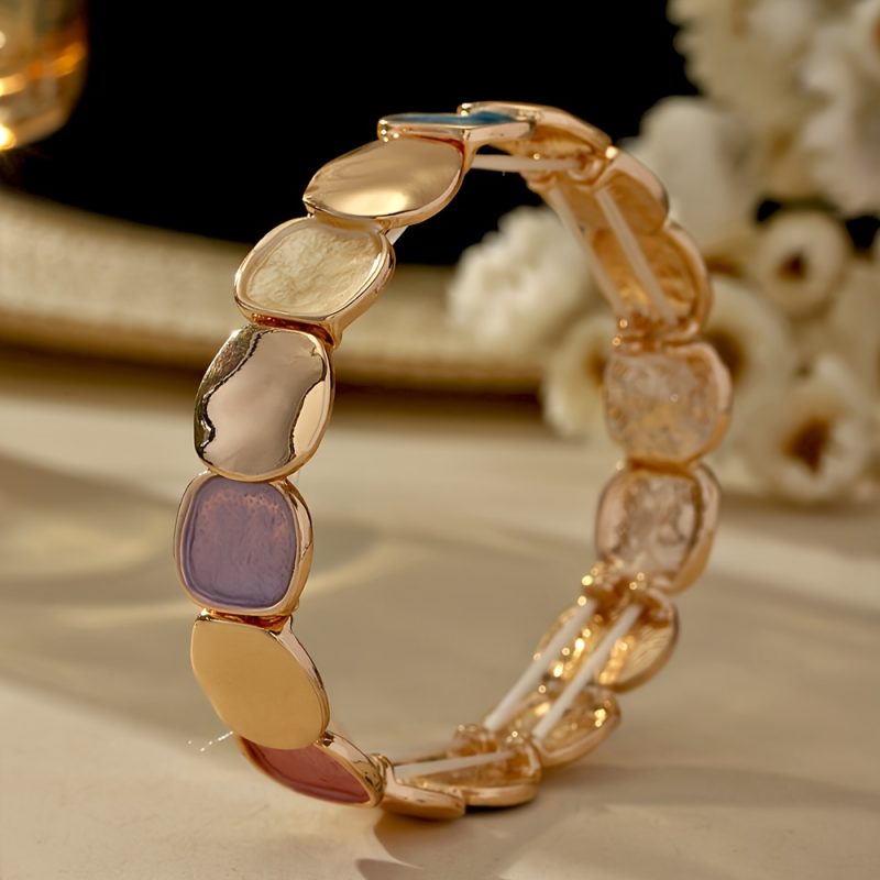 Braccialetto elasticizzato geometrico bohémien alla moda per adolescenti,