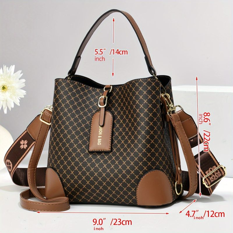 Borsa a Secchiello in Pelle Sintetica Elegante per Donna