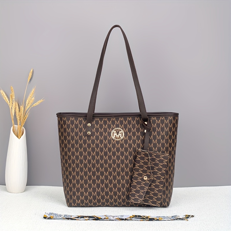 Borsa tote alla moda con stampe di lettere di tendenza,