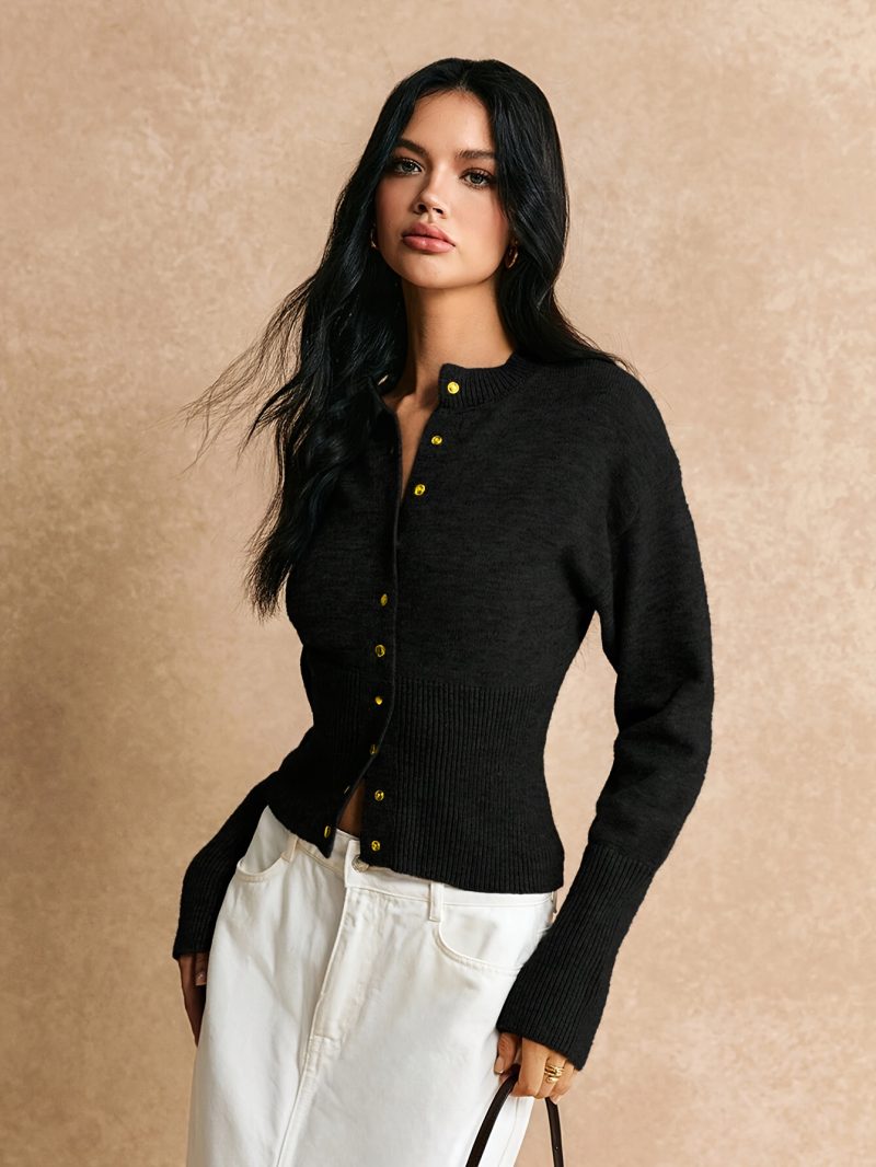 Maglione Donna - Maglione Casual con Bottoni, Elegante per Look Quotidiano e Formale