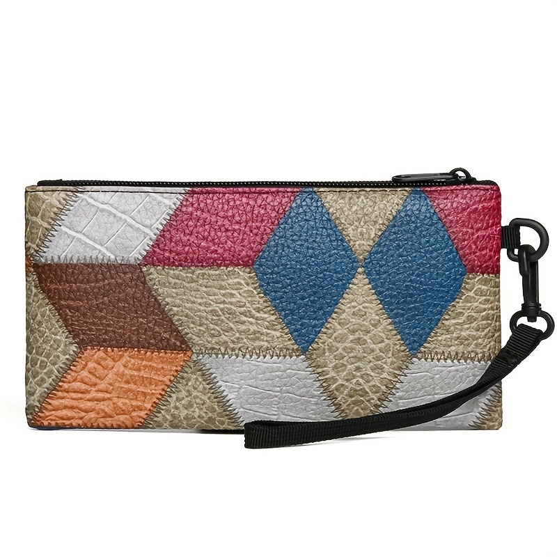 Borsa a Motivo Geometrico per Donne - Leggera con Chiusura a Cerniera,