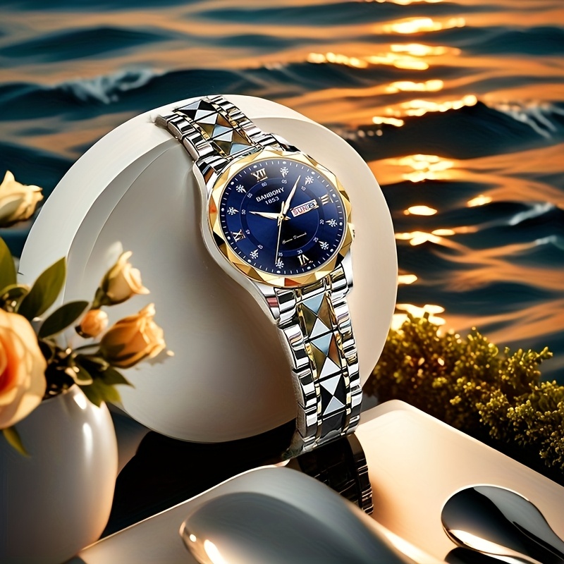 Orologio da donna di lusso in acciaio inossidabile con quadrato