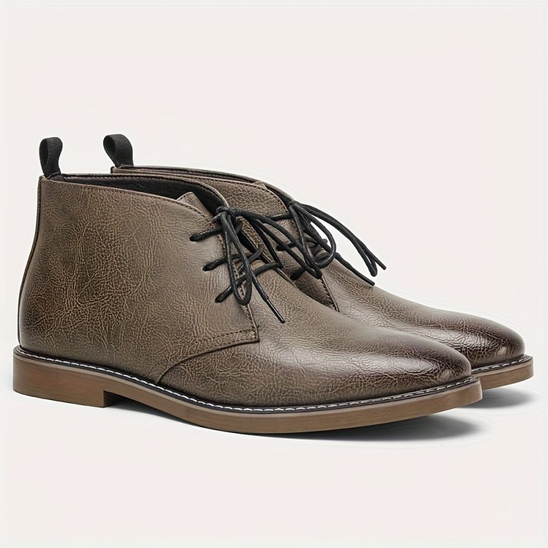 Stivali alla caviglia retrò da uomo, stivali da deserto minimalisti da uomo