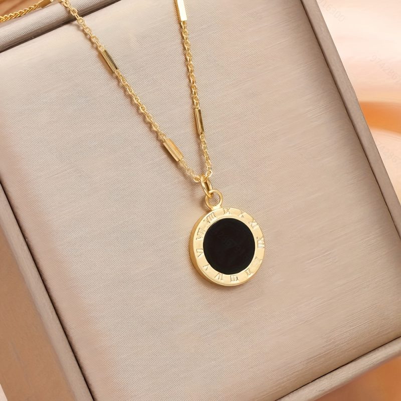 Collana con numeri romani dorati in acciaio inossidabile 304 di alta qualità