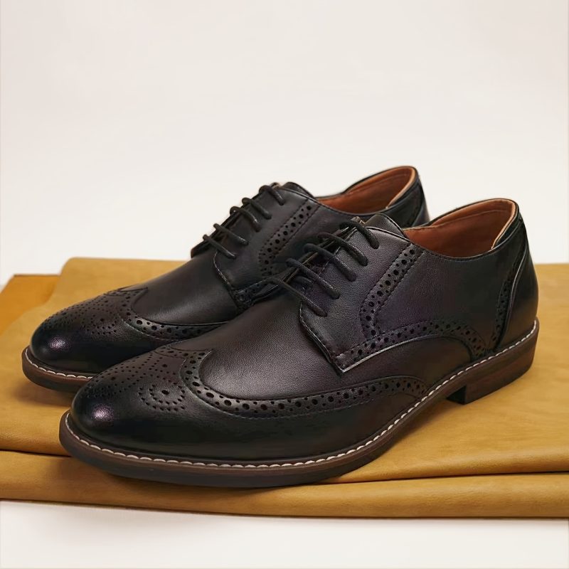 Scarpe Oxford Derby Brogue da Uomo con Lacci, Scarpe Business Casual