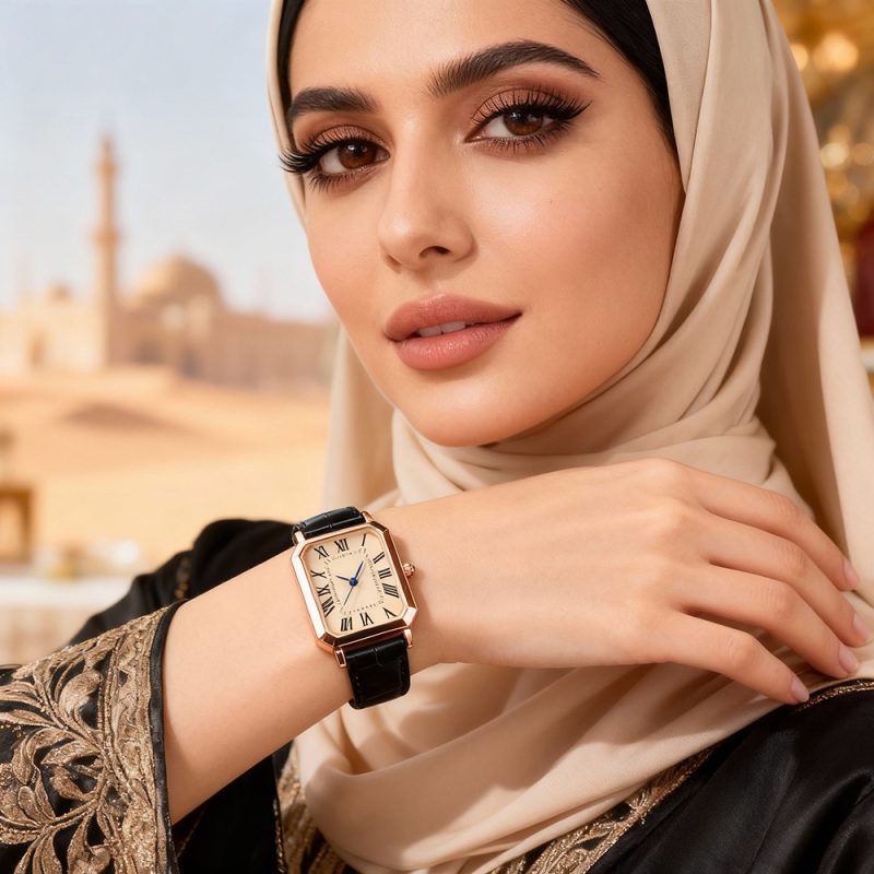 Orologio da Donna CAYON Retro Quadrato con Movimento al Quarzo, Cassa Compatta Quadrata