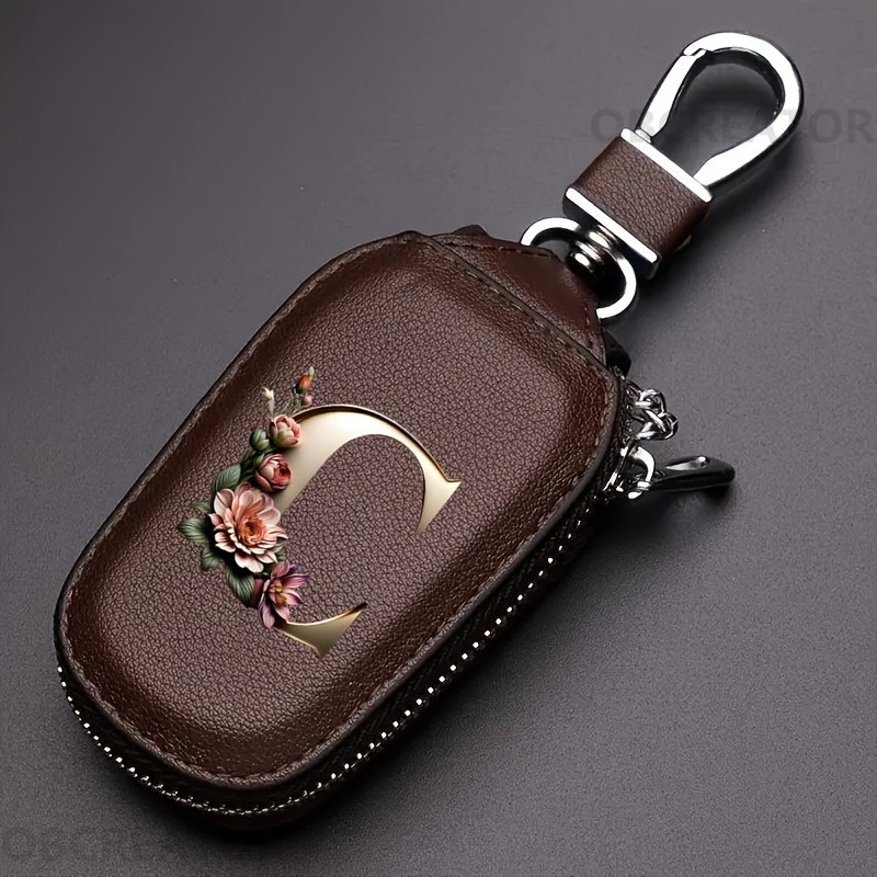 Portachiavi con cerniera e iniziale personalizzabile "OBCREATOR", realizzata in materiale PU