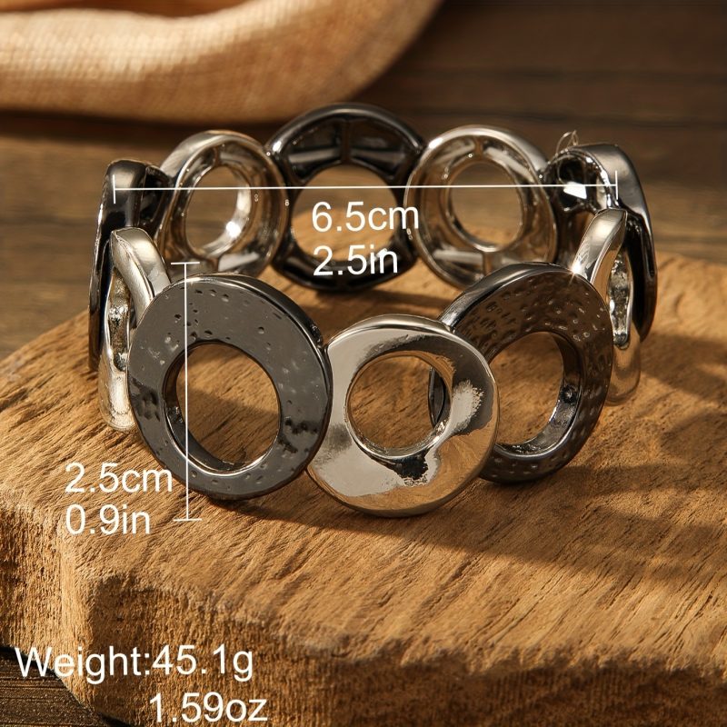 Bracciale retrò dorato effetto oro placcato bronzo con corda elastica