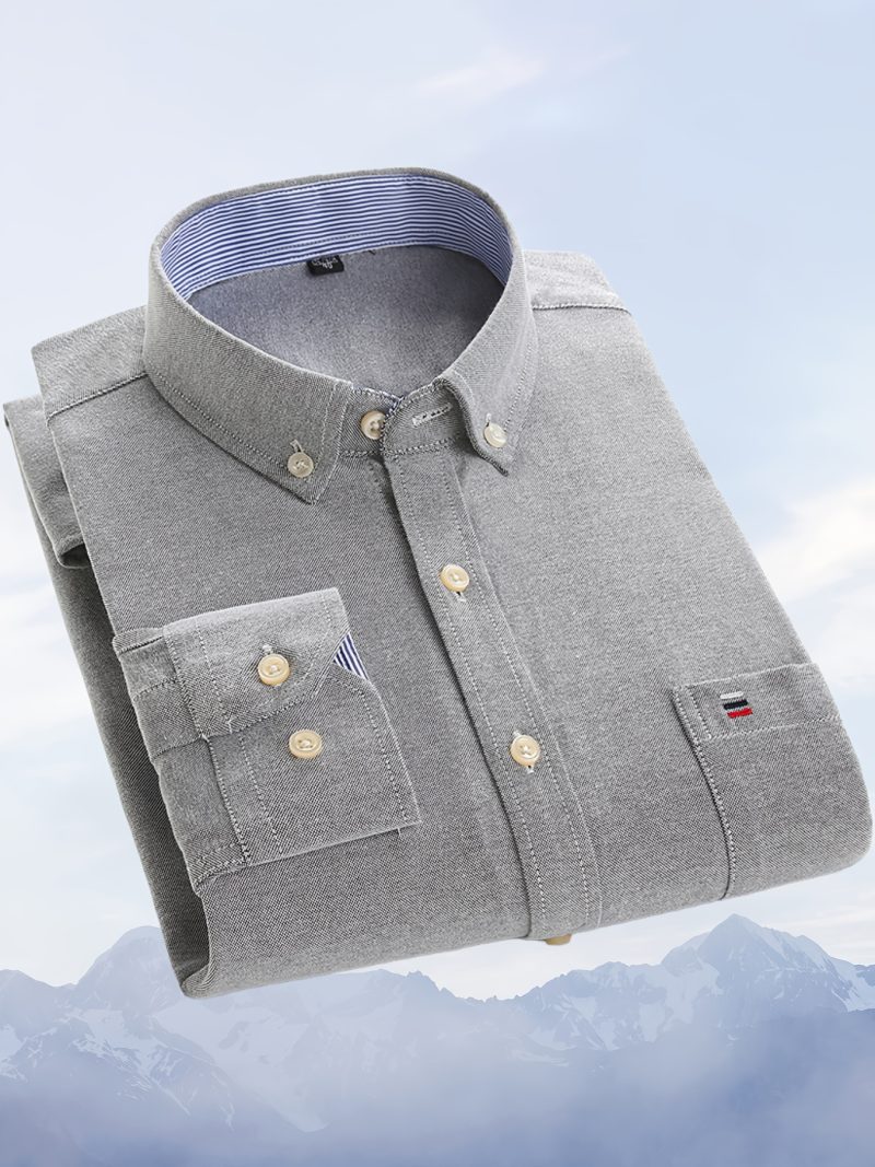 Camicia a maniche lunghe da uomo in tessuto Oxford di alta qualità,