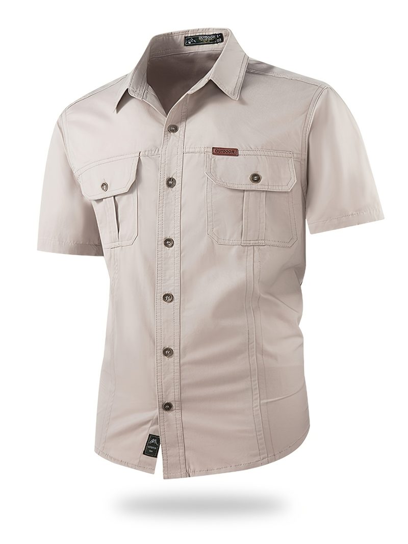 Camicia da uomo a maniche corte casual da esterno, traspirante, confortevole e morbida,