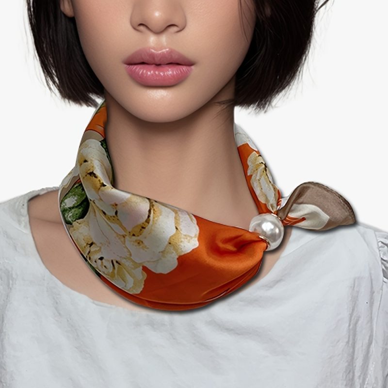 Sciarpa da donna di lusso leggero effetto raso satinato, foulard, elegante