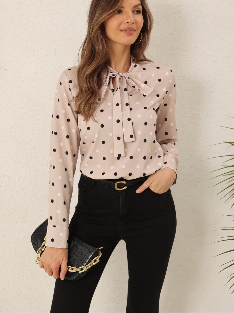 Camicia a pois con lacci