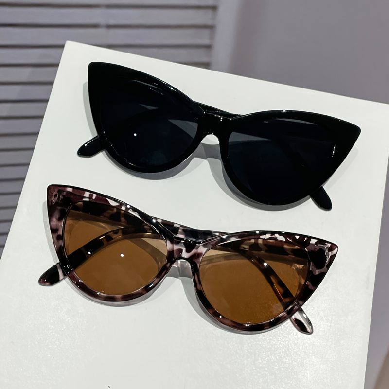 Occhiali 2 pezzi da donna casual a occhio di gatto con montatura grande