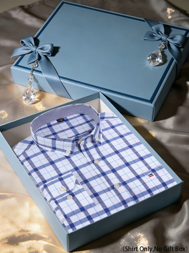 Camicia a maniche lunghe primaverile da uomo, top casual in puro spinnato Oxford,