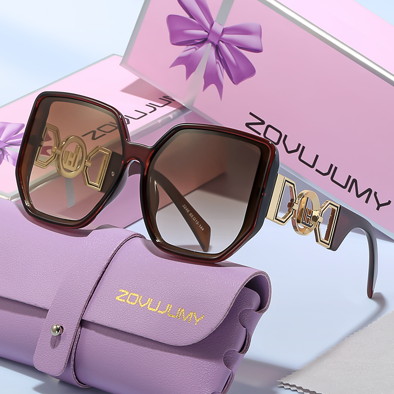 Occhiali con Montatura Poligonale Oversized alla Moda, Stile Retrò